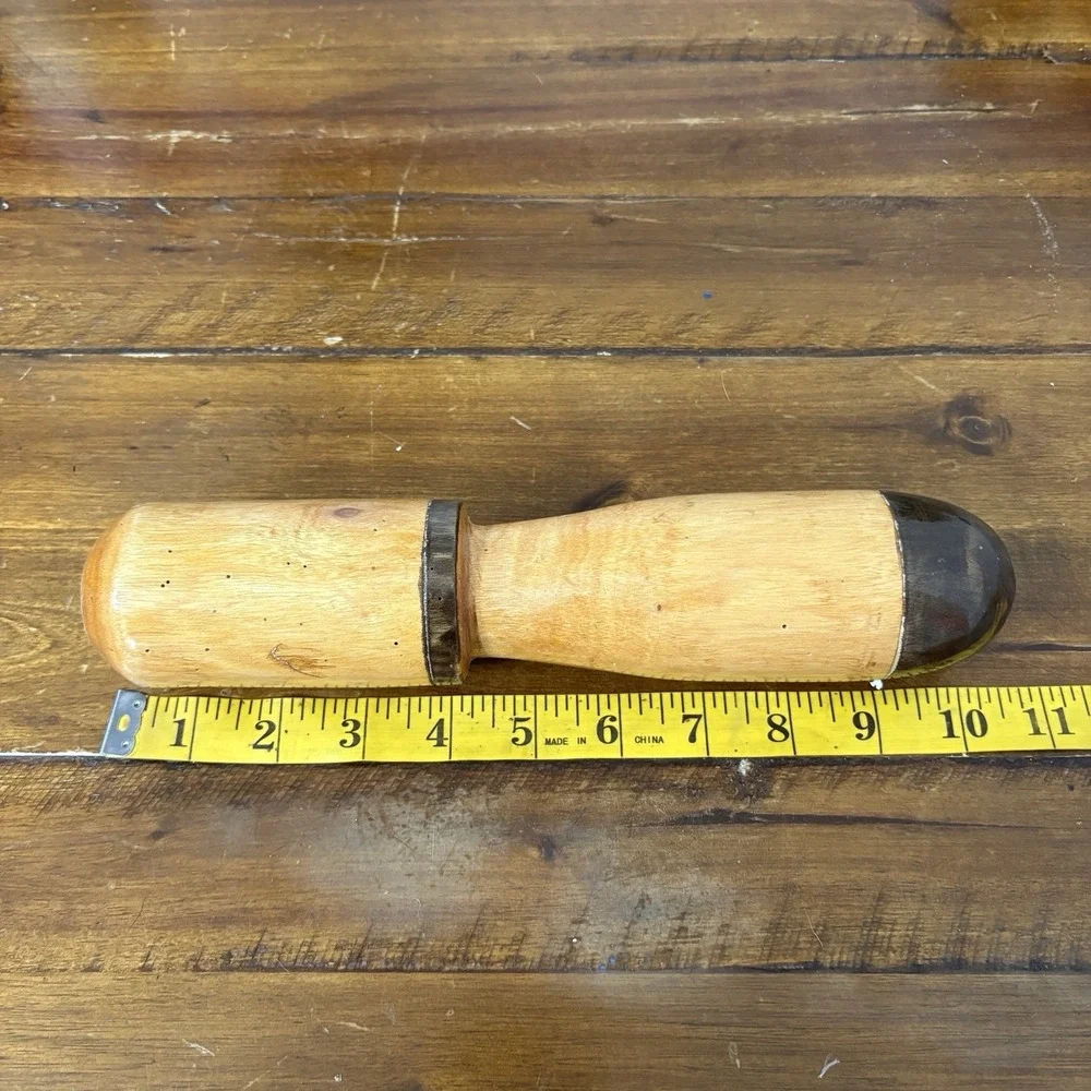 Vtg Hand Carved Wood Pilón Mortar & Pestle Set Curaçao Floral Folk Art Travel